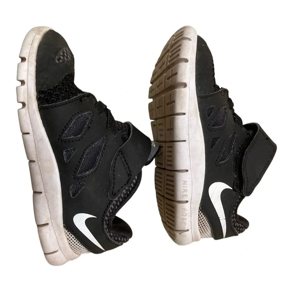 3/$20 Nike Black Infant Toddler Sneakers Athletic Shoes White Logo Size 6